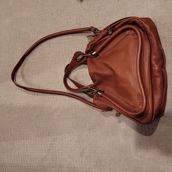 CHLOE Marcie medium leather satchel in rust - Picture 4 of 16